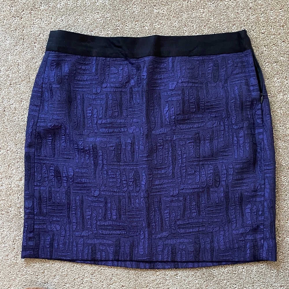 Banana Republic Black and Purple Patterned Mini Skirt
